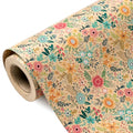 Kraft Floral Wrapping Paper Roll M2476