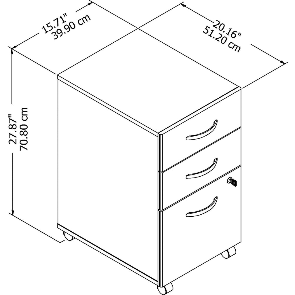 3-Drawer Mobile File Cabinet W6443