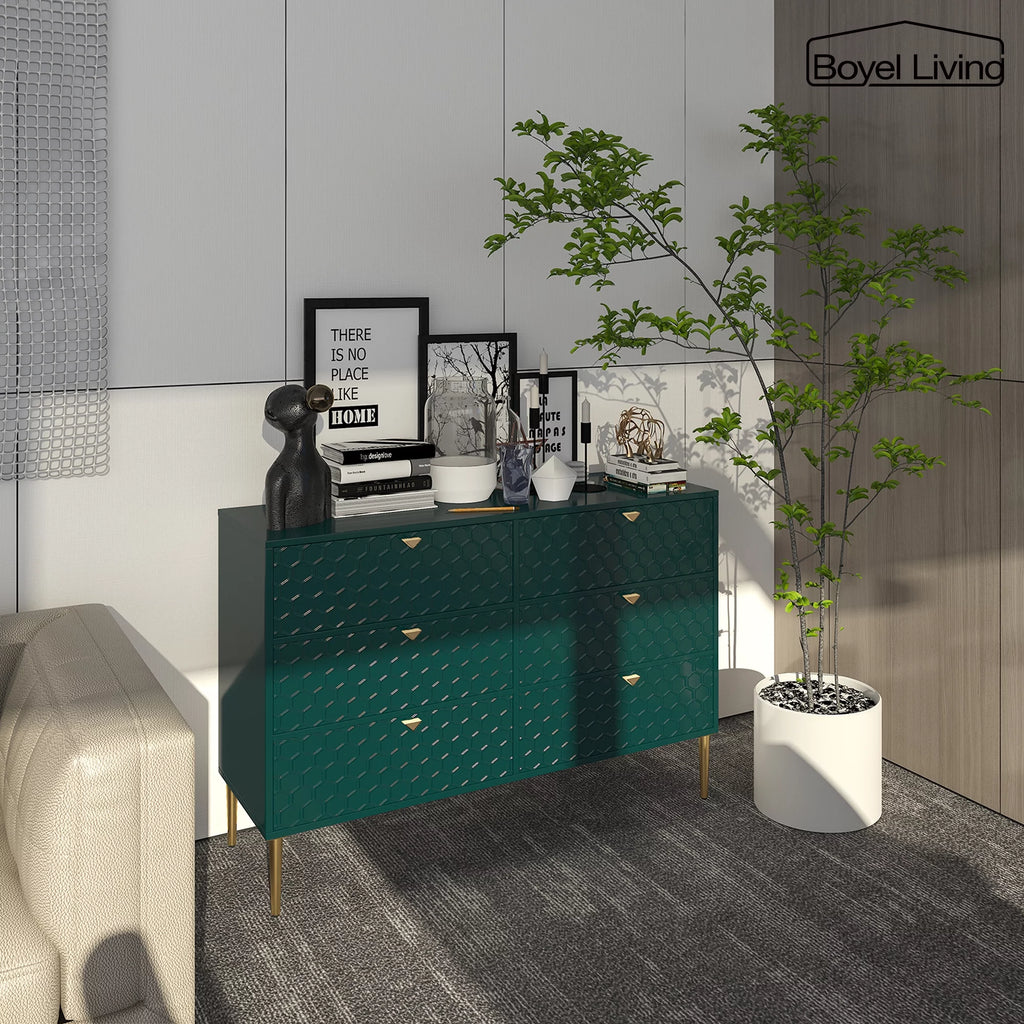 6 Drawer MDF Wood Dresser B6279