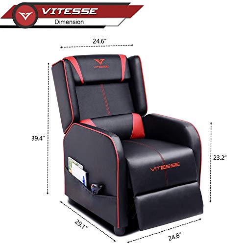 Blue PU Leather Gaming Recliner Chair T43208