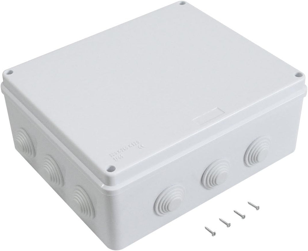 White ABS Plastic IP65 Junction Box 11.8 x 9.8 x 4.7 inch Pack of 2 G205