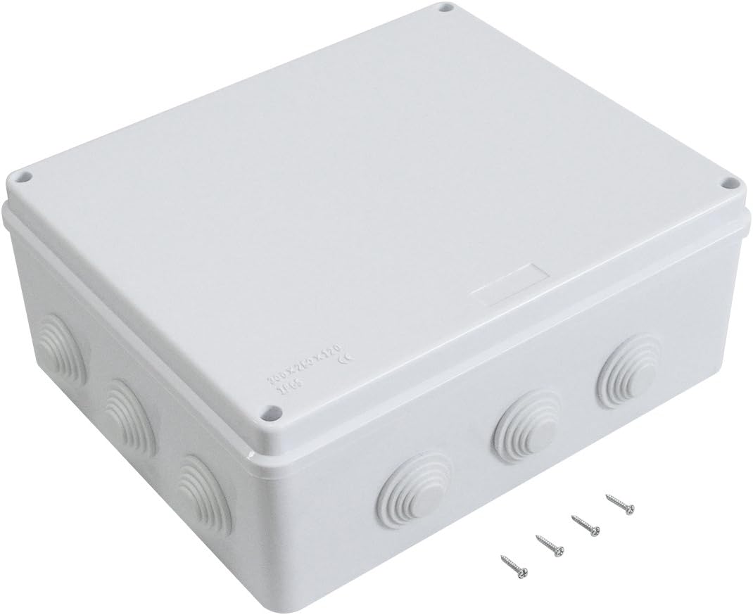 White ABS Plastic IP65 Junction Box 11.8 x 9.8 x 4.7 inch Pack of 2 G205