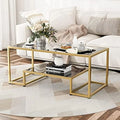 Gold 2-Tier Faux Marble End Table K632570
