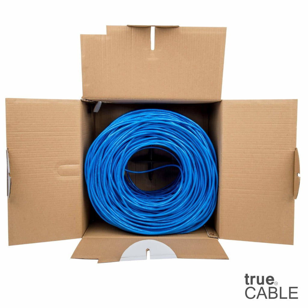 Cat6 Riser 1000ft Blue 23AWG Solid Bare Copper UTP Bulk Ethernet Cable U449
