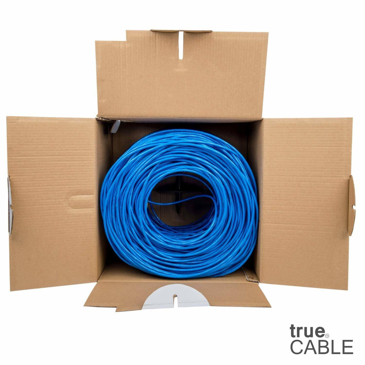 Cat6 Riser 1000ft Blue 23AWG Solid Bare Copper UTP Bulk Ethernet Cable U449