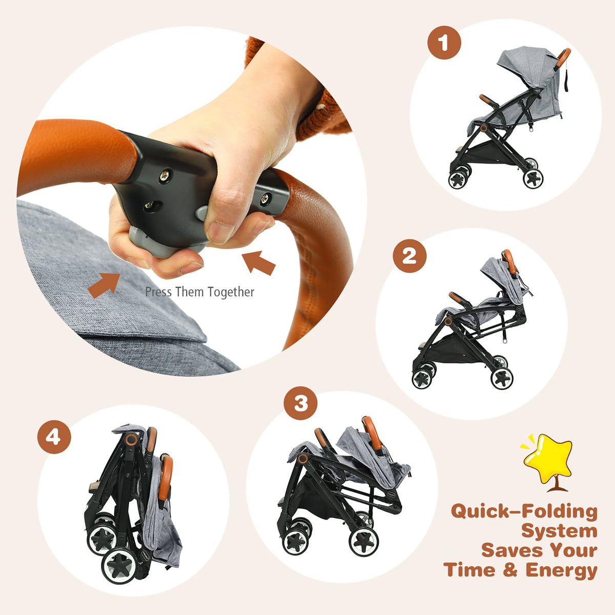 Lightweight Aluminium Baby Stroller with Net J218