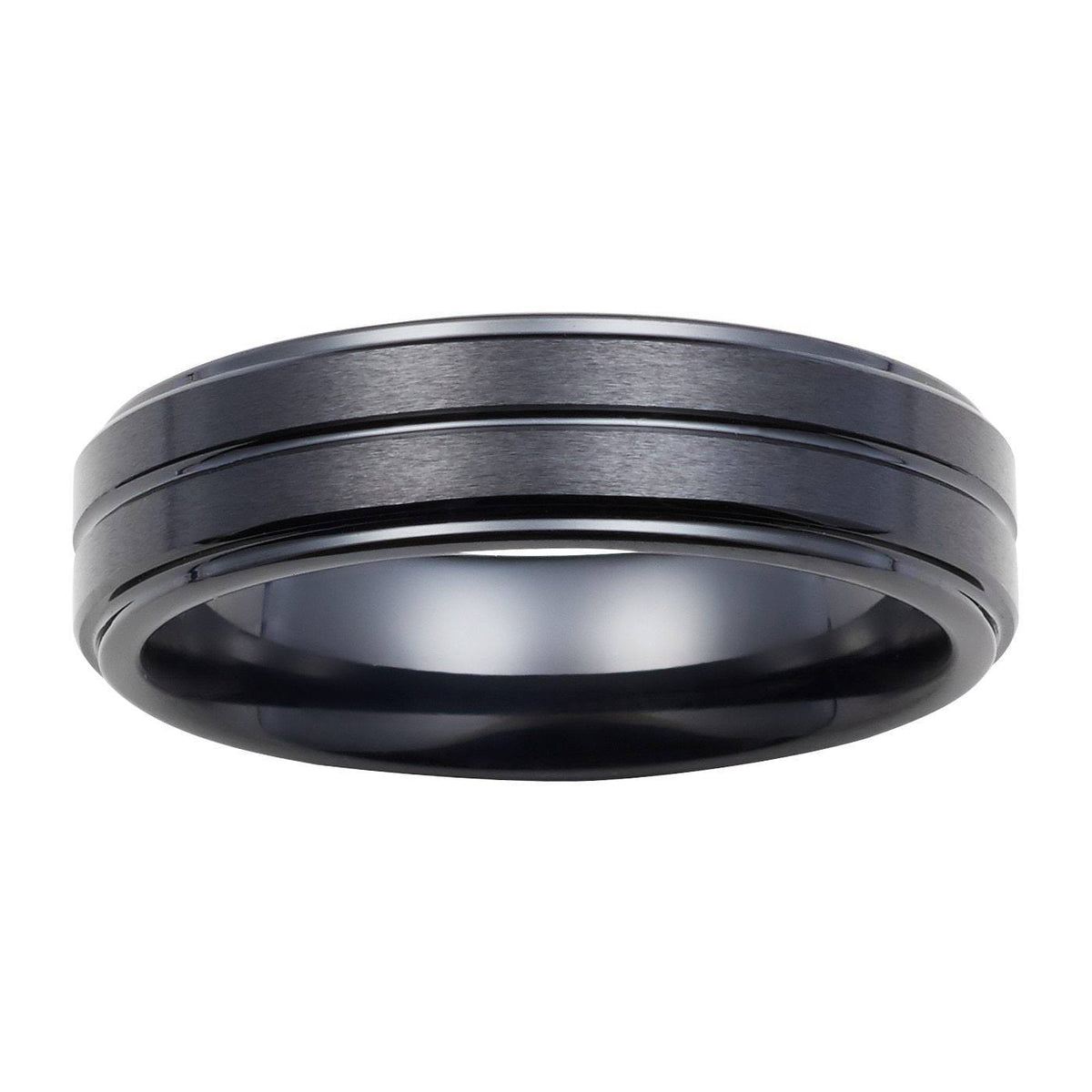 Black Ceramic Wedding Band Ring R765792