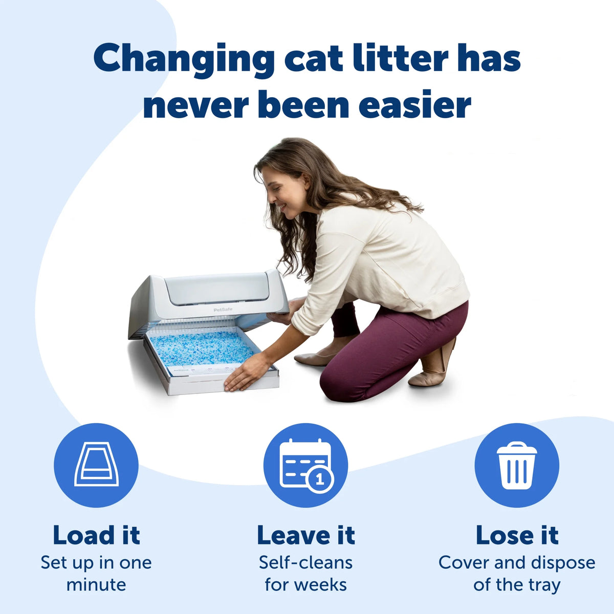 Disposable Cat Litter Trays, Fresh Scent, Silica Crystals, 3-Pack F6276