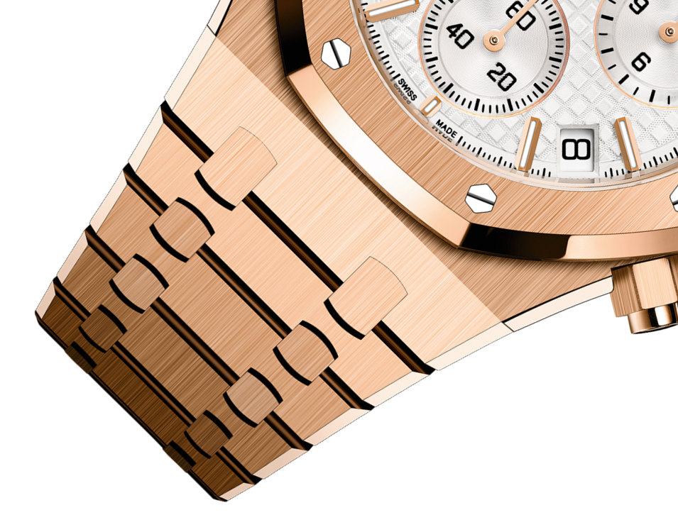 Pink Gold Silver-Toned Dial Chronograph 41mm J9446