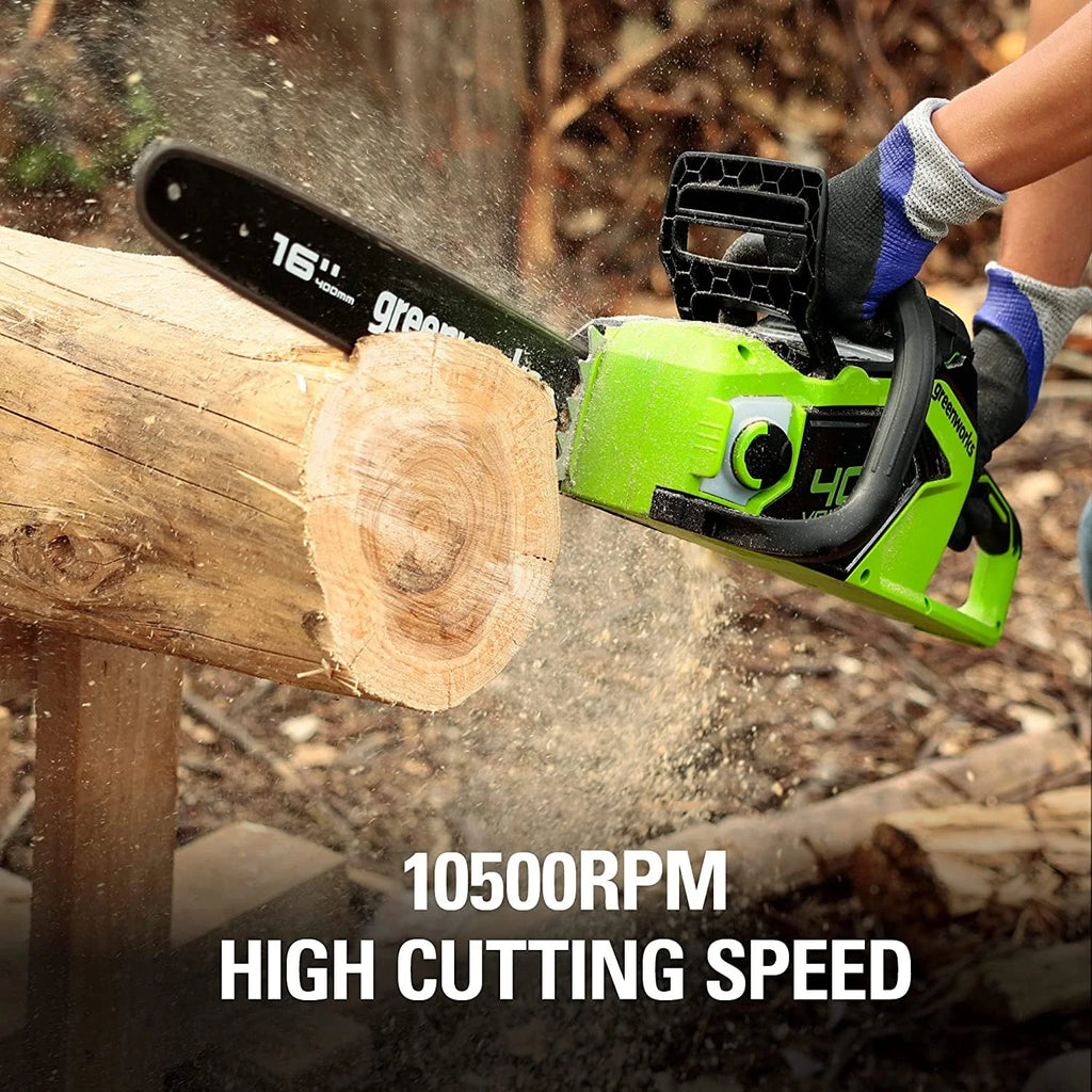 40V 16-inch Brushless Chainsaw with 4 Ah Battery and Charger V9950