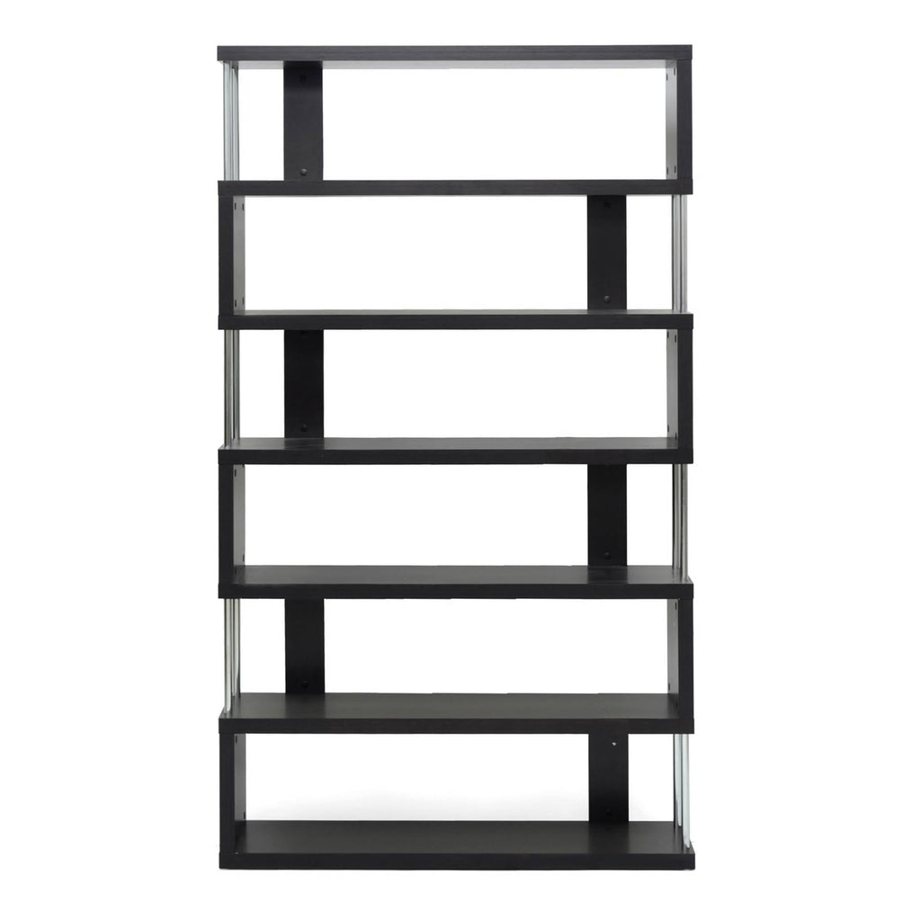 Dark Brown Six-Shelf Modern Bookcase N991