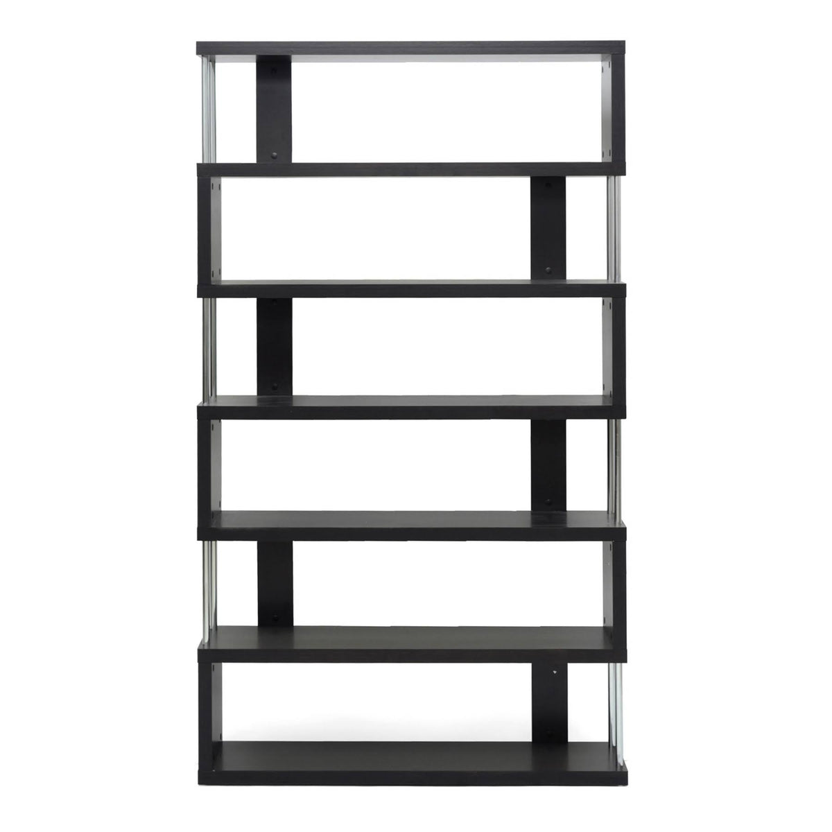Dark Brown Six-Shelf Modern Bookcase N991