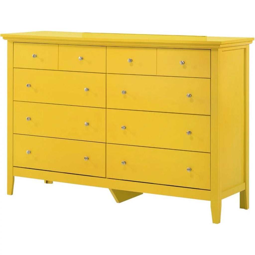 Yellow 2-Piece 8-Drawer Dresser and 4-Drawer TV Stand P46714