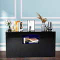White Wall-Mounted TV Stand with LED Lights and 2 Storage Drawers G85136