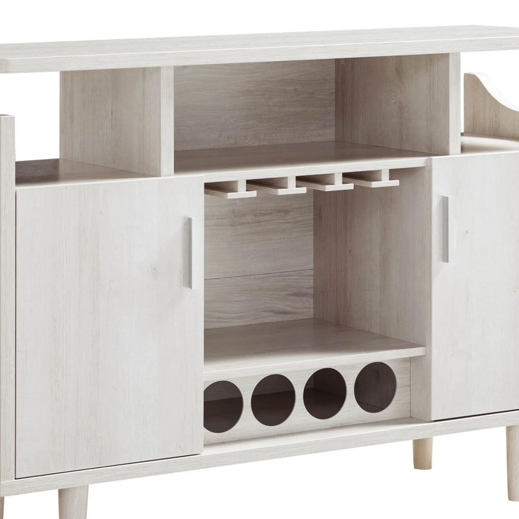 47 Inch Wood Wine Bar Cabinet with Stemware L234
