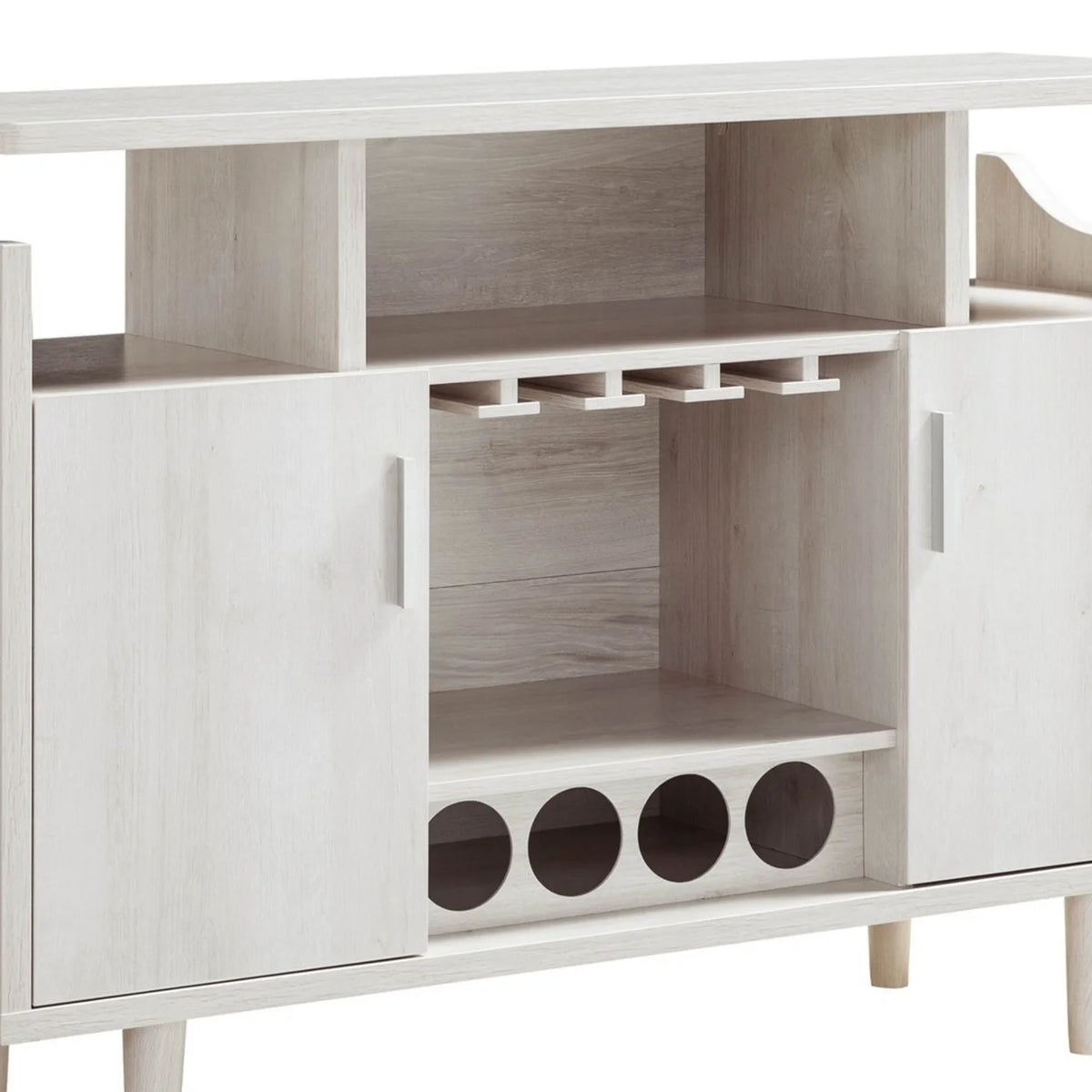 47 Inch Wood Wine Bar Cabinet with Stemware L234