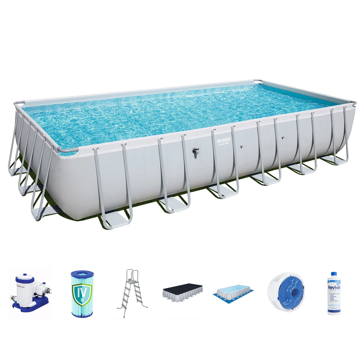 24' x 12' x 52" Frame Above Ground Swimming Pool Set T736