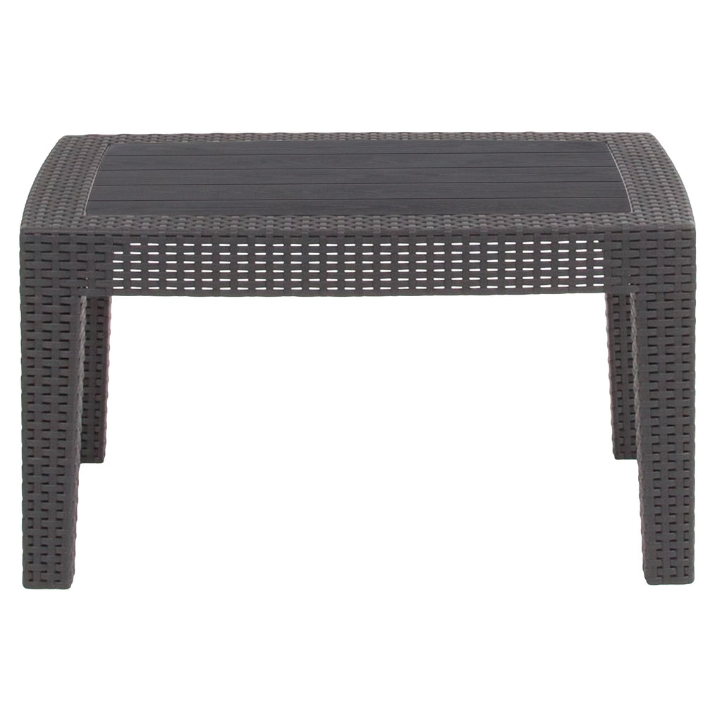 Dark Gray Faux Rattan Coffee Table S117320