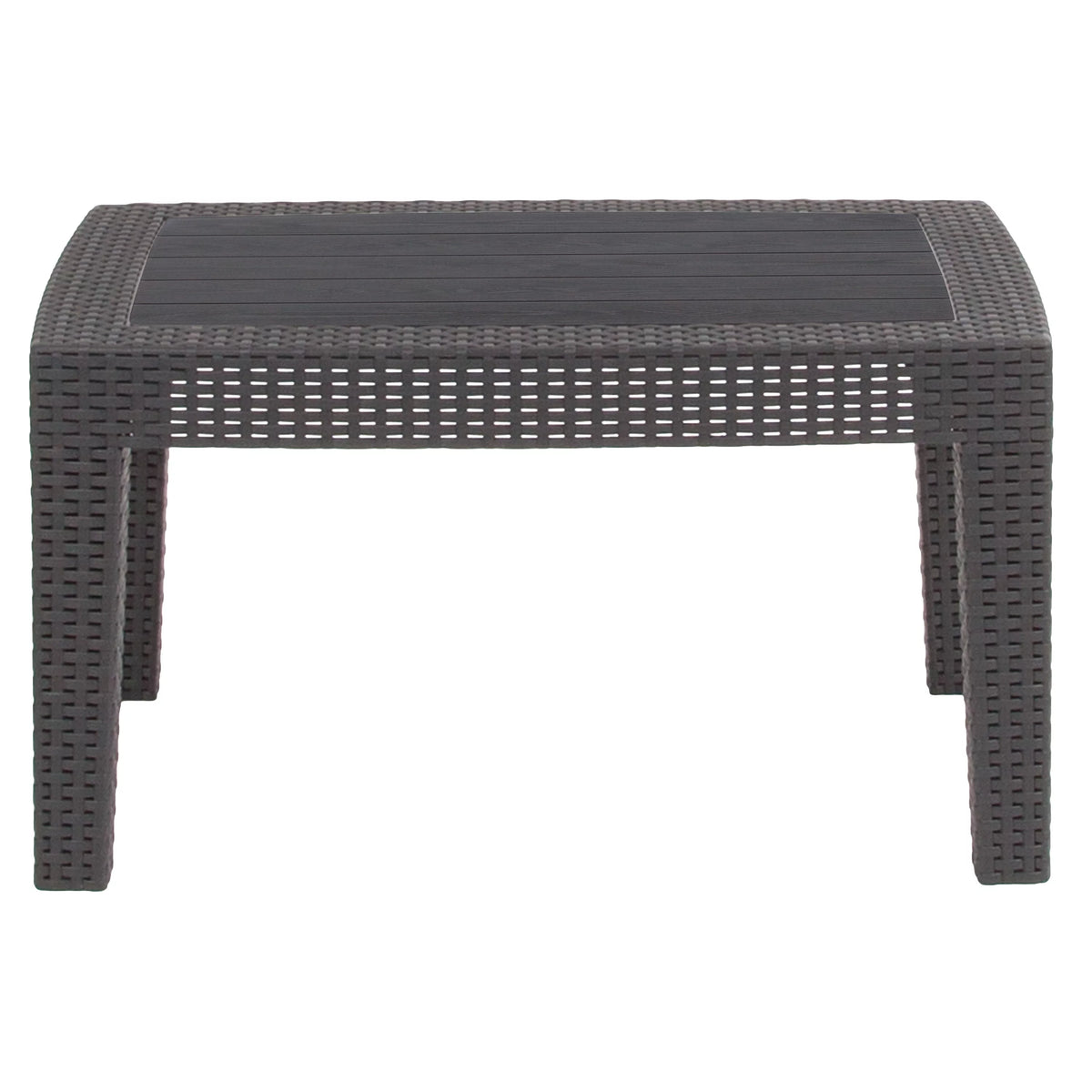 Dark Gray Faux Rattan Coffee Table S117320