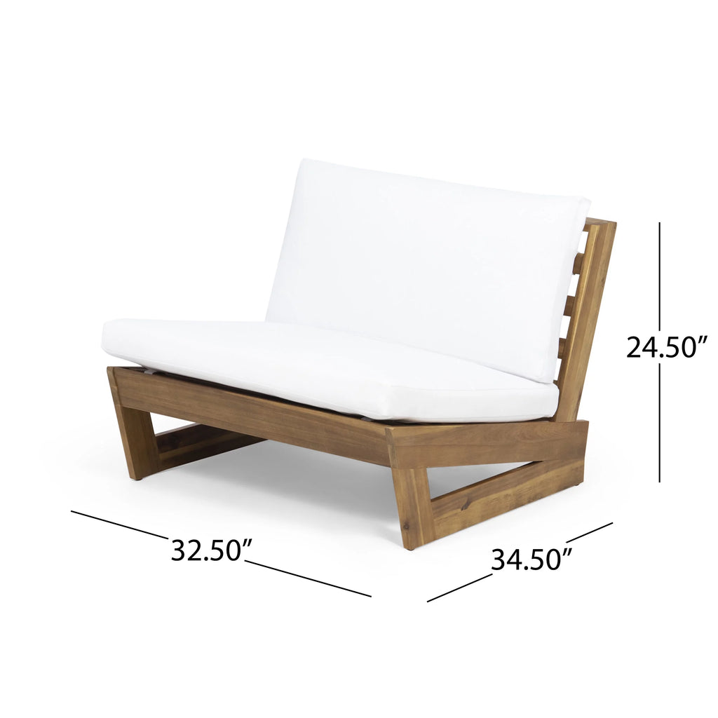 Acacia Wood Outdoor Club Chair with Cushions N419391