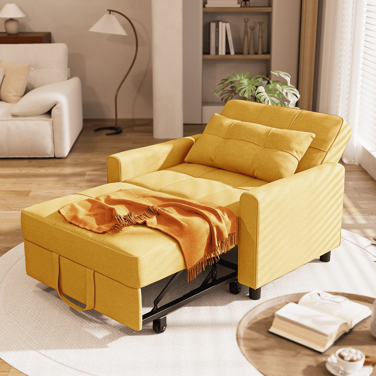 Light Gray 3 in 1 Convertible Sleeper Sofa K840125