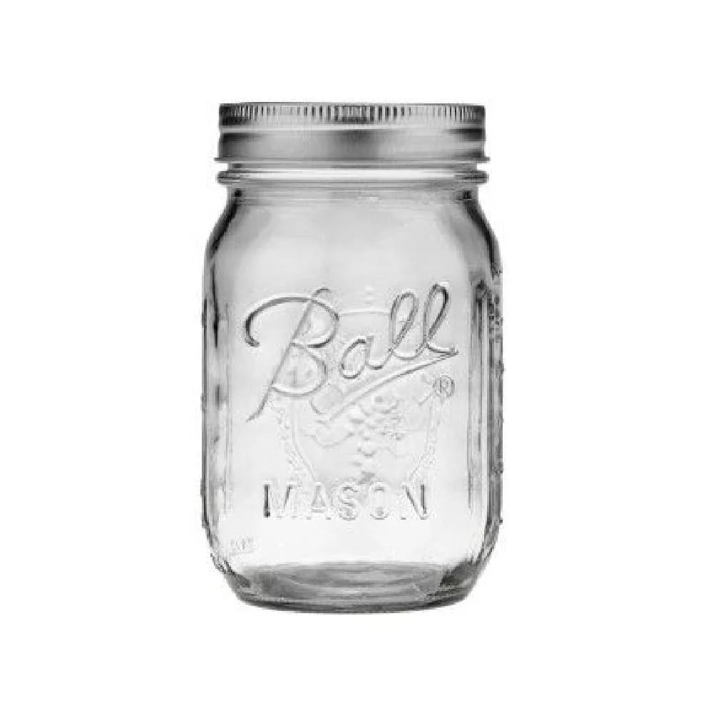 16 oz Glass Mason Jar with Lid and Band 12-Pack P597