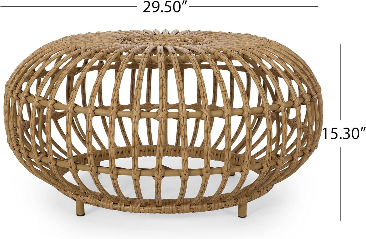 Round Rattan Wicker Coffee Table L143828