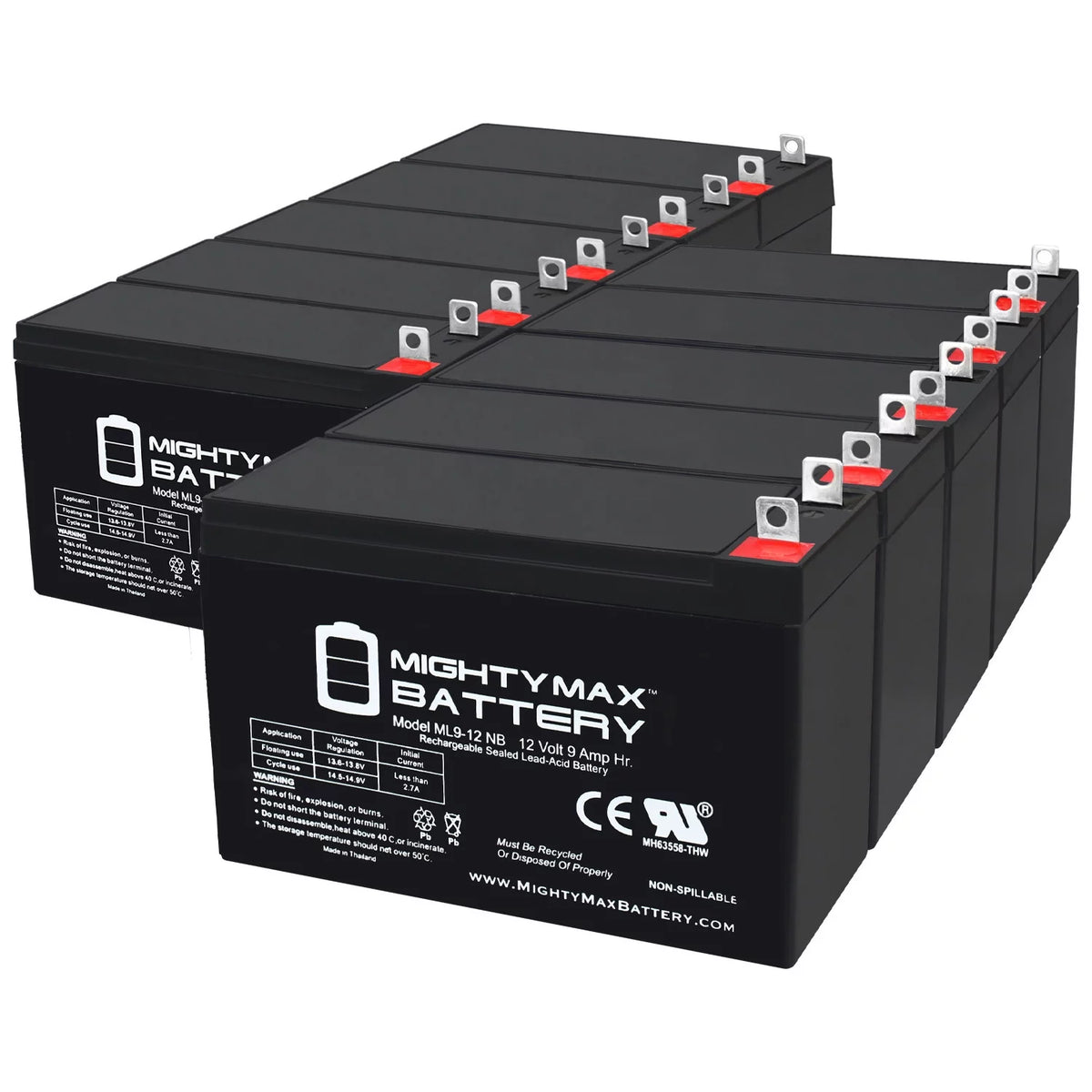 12 Volt 9 AH Rechargeable SLA AGM Battery R95546