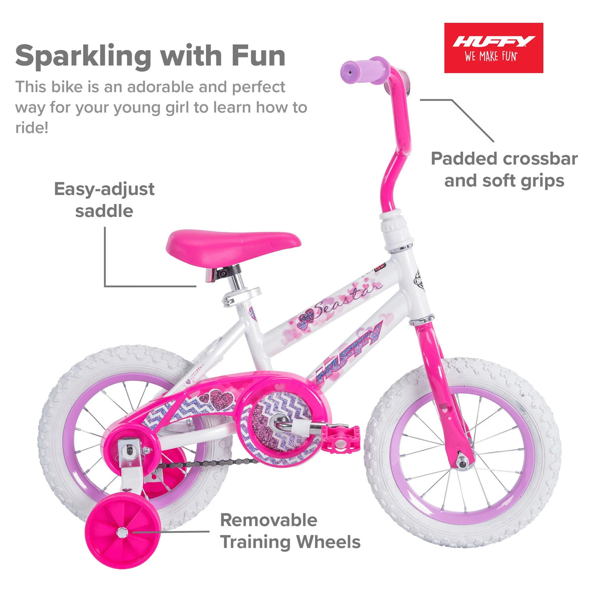 12 in. White Kids Bike U5839