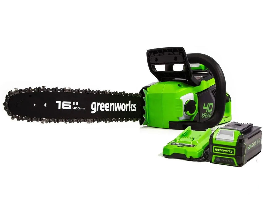 40V 16-inch Brushless Chainsaw with 4 Ah Battery and Charger V9950