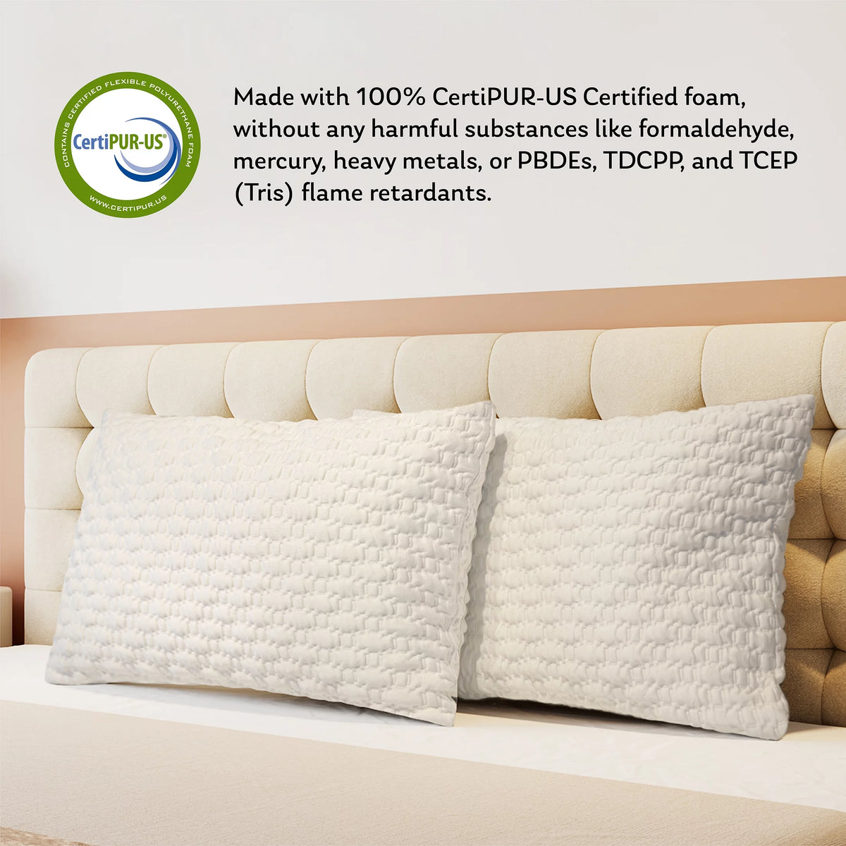 Shredded Memory Foam Bed Pillow Queen Firm Z778