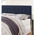 Dark Blue Fabric Upholstered Queen Size Headboard I153047