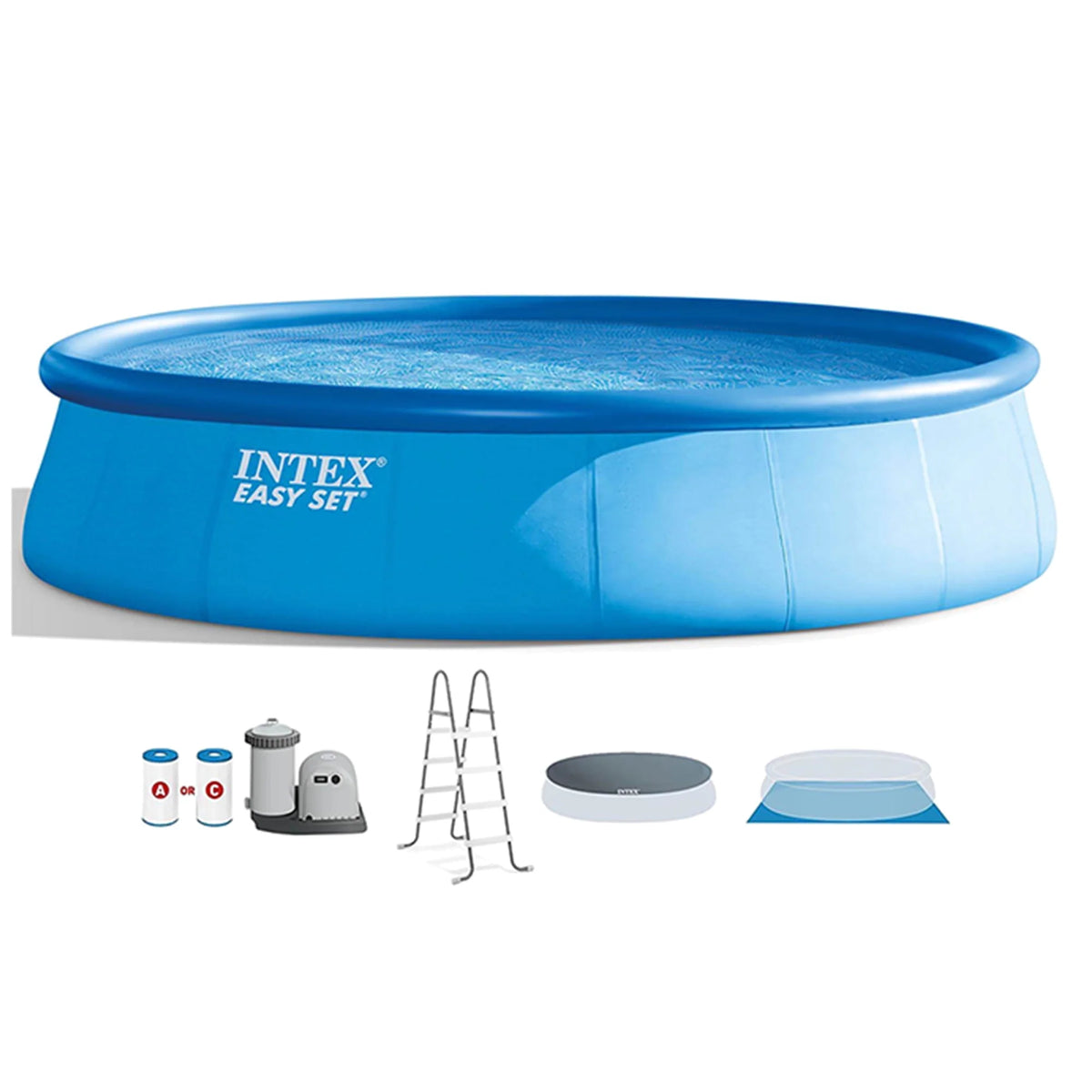 18'x48 Inflatable Pool with Pump, Ladder & Maintenance Kit W530