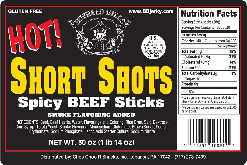 Hot and Spicy Beef Sticks 30 oz Bag D455