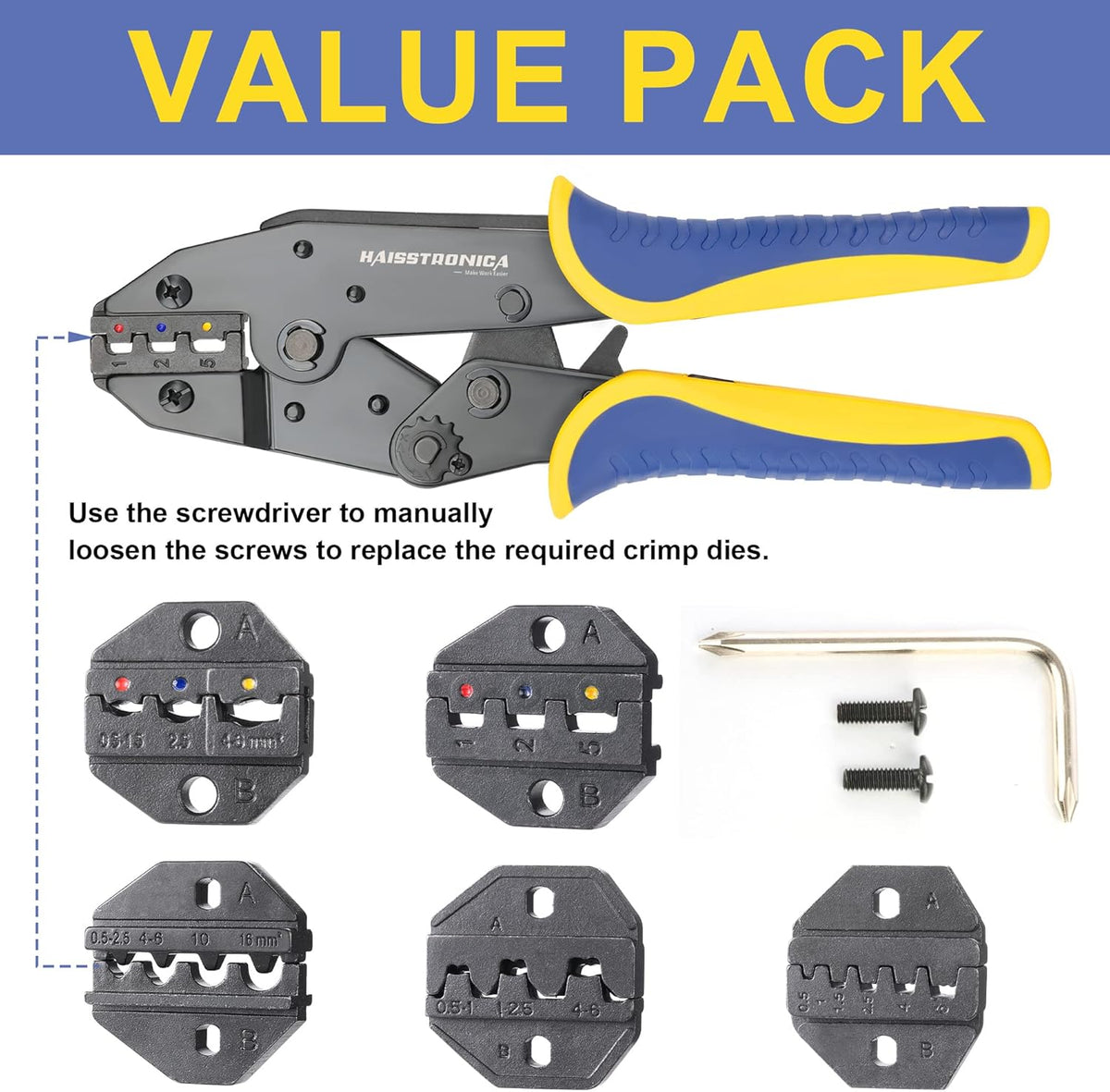 6 Pc Ratchet Wire Crimping Tool Set O294