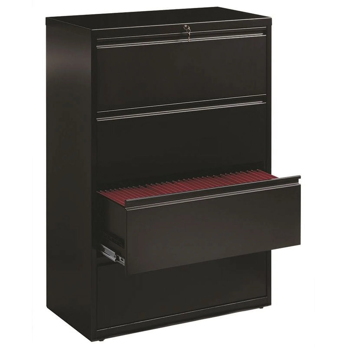 36" 4-Drawer Metal Lateral File Cabinet in Black T4456