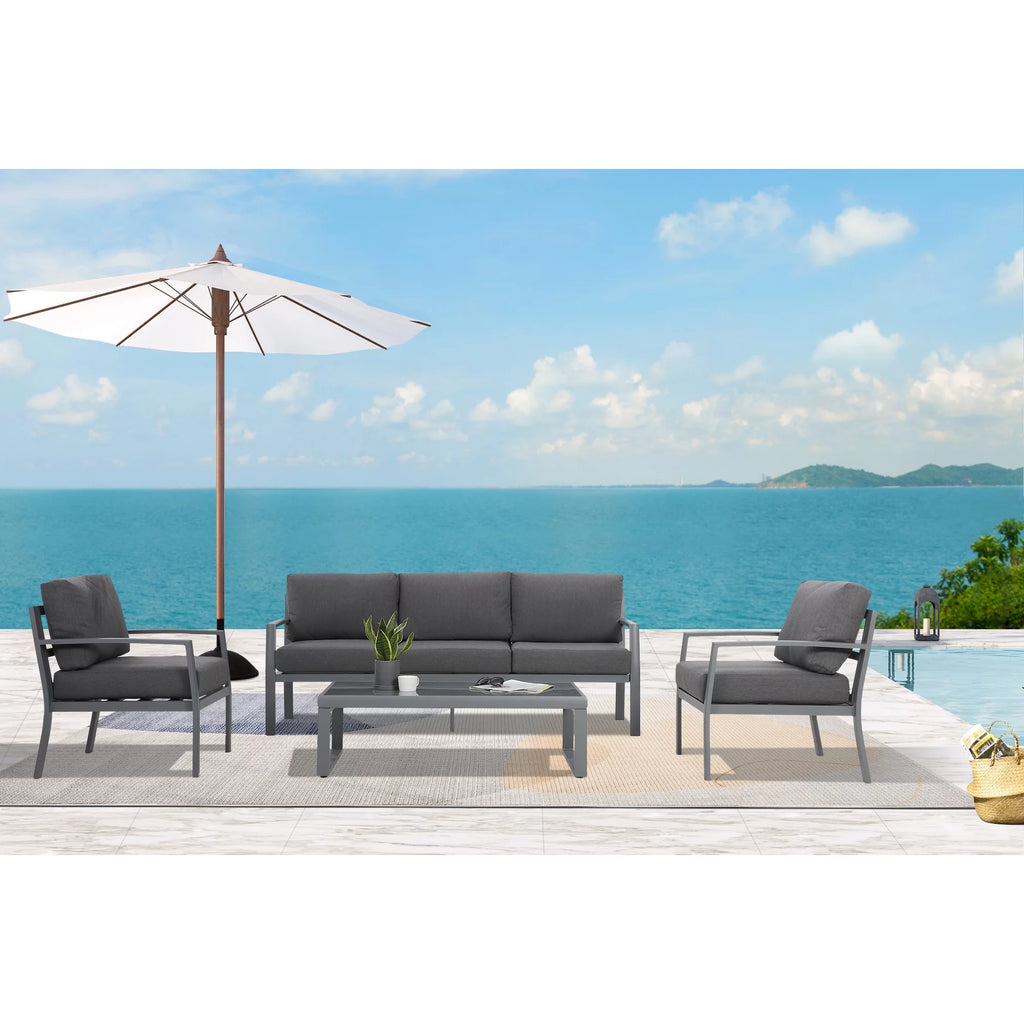 4 Piece Metal Patio Furniture Set with Cushions A27045