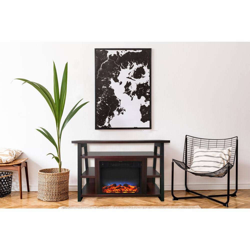 32-in. Electric Fireplace Mantel with Log Insert N706383