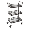 Black Metal Tray Bar Cart Z86340