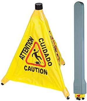 19 1/2 inch Pop-Up Safety Cone with Storage Tube Yellow (8) D703