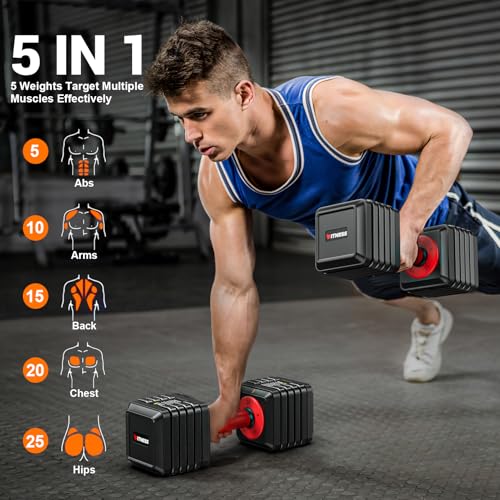 Adjustable Dumbbells Set of 2 with Anti-Slip Handle A950