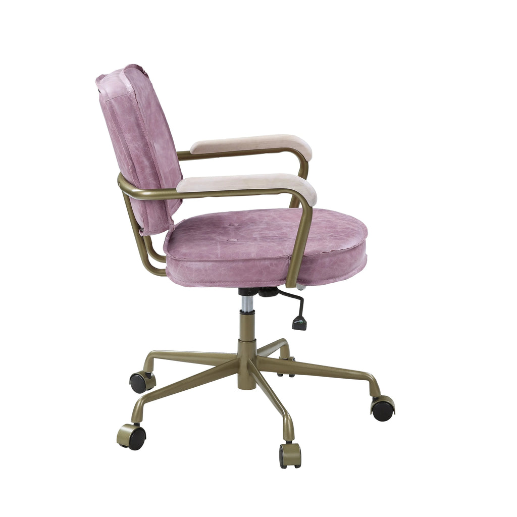 Pink Leather Office Chair U923868