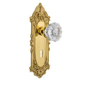 Crystal Glass Double Dummy Door Knob with Victorian Plate V613037