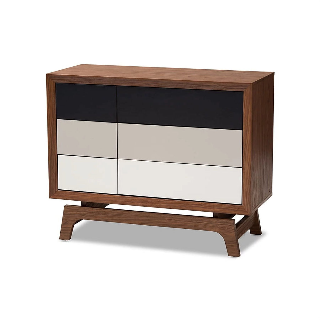 Multicolor Finished Wood 6-Drawer Chest F80368