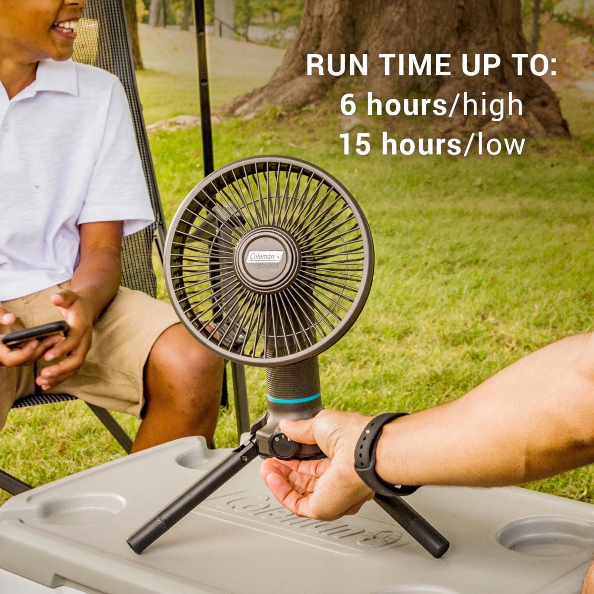 Portable Fan & Rechargeable Battery, Black R962