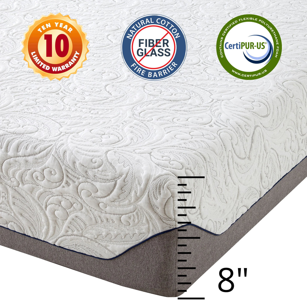 8 Gel Memory Foam Mattress Twin XL D83781