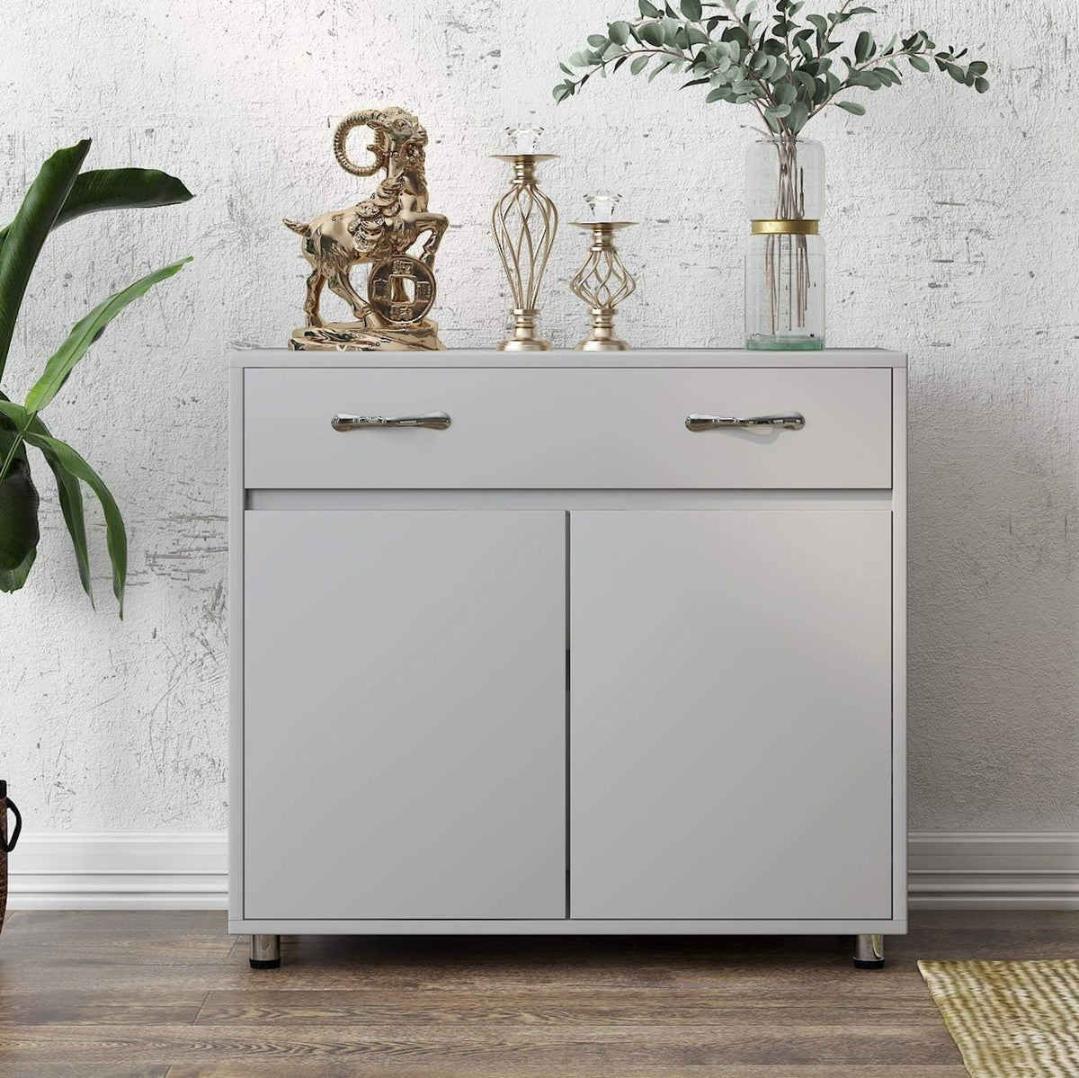 Grey 3 Door 3 Drawer Buffet Cabinet J6745