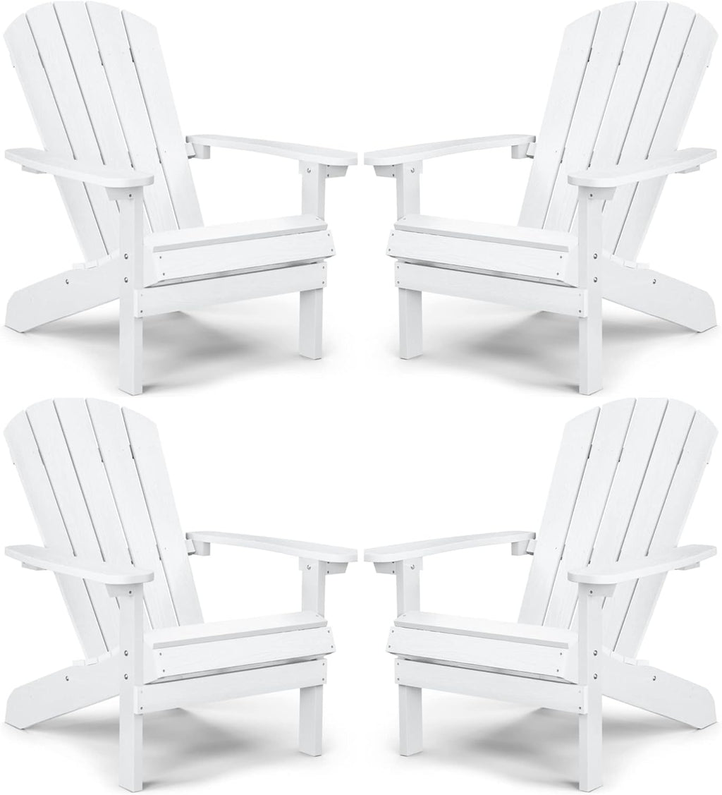 Adirondack Chairs Set of 2 Plastic Weather Resistant Grey J895