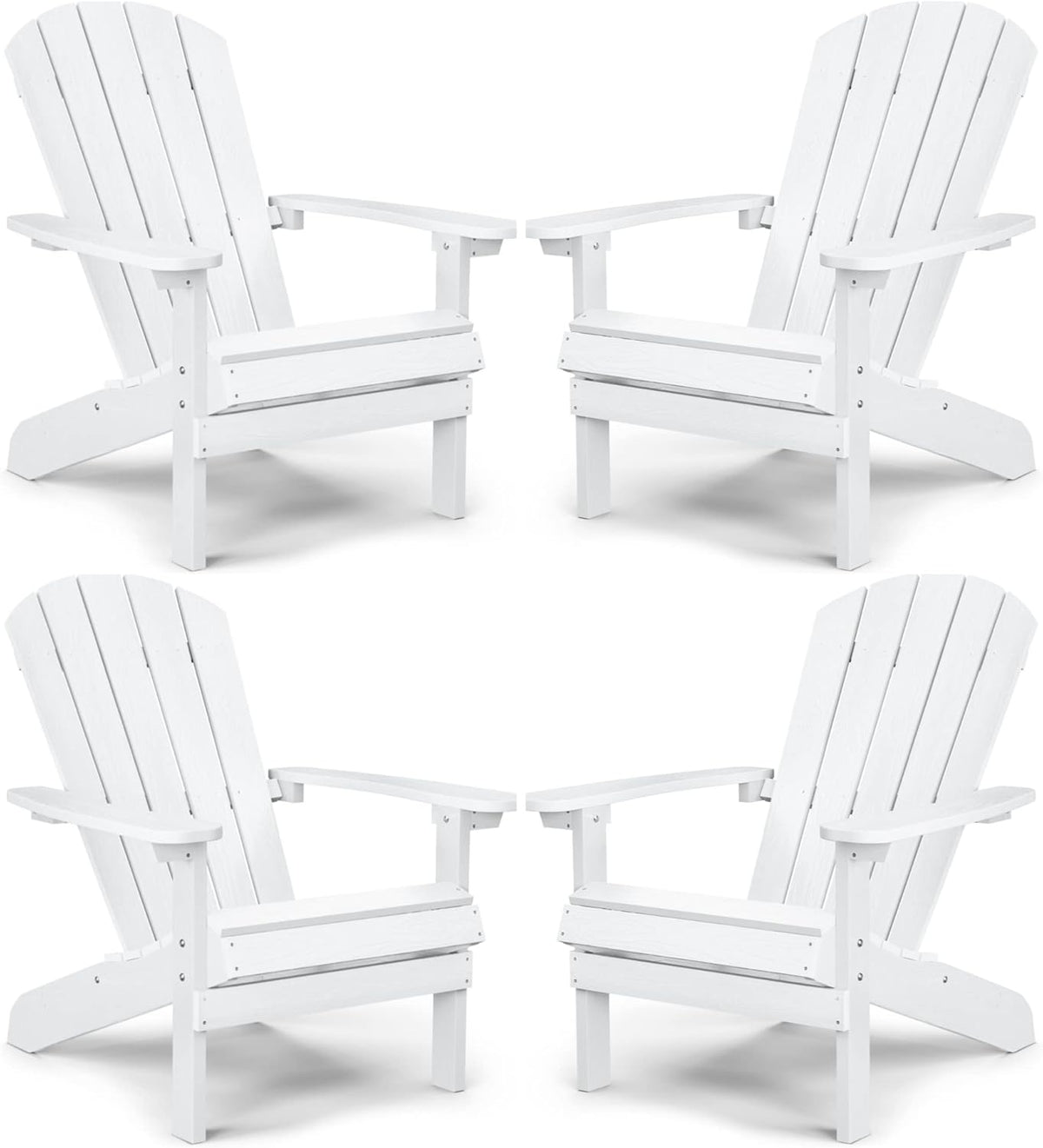 Adirondack Chairs Set of 2 Plastic Weather Resistant Grey J895