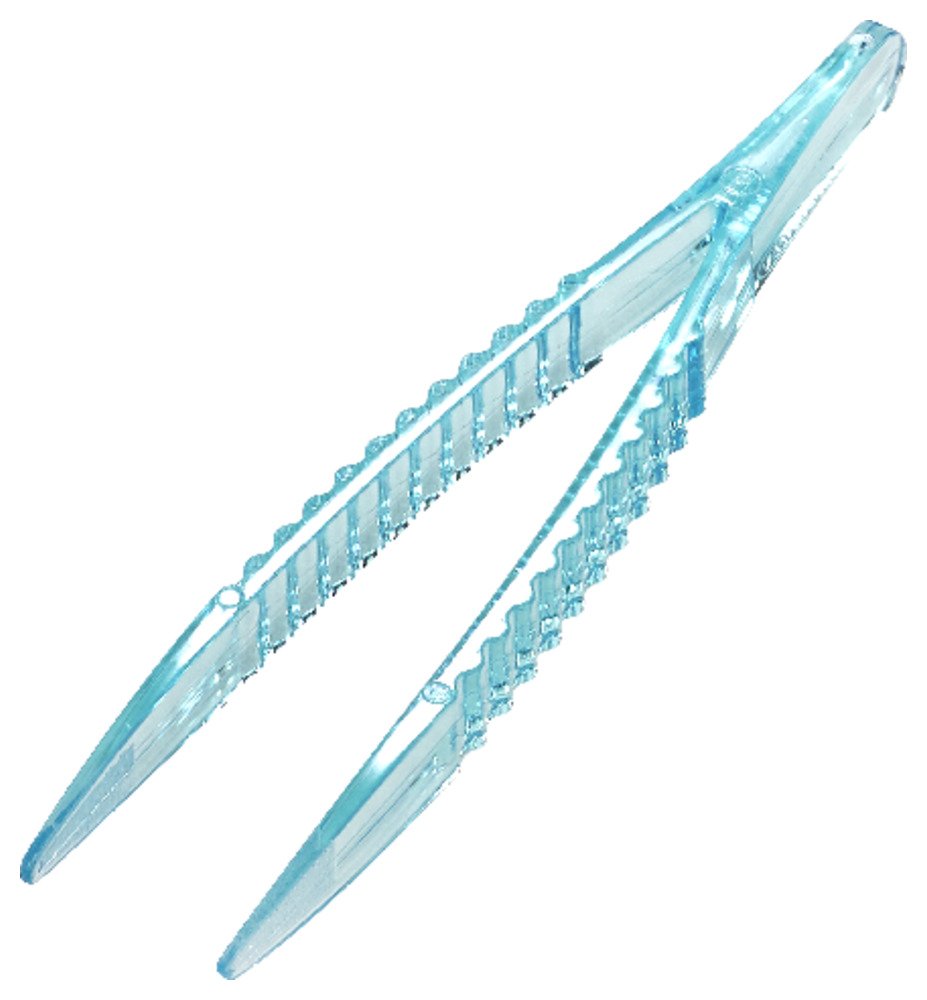 Sterile Forceps 105 mm Polystyrene Translucent Blue Pack of 100 E639